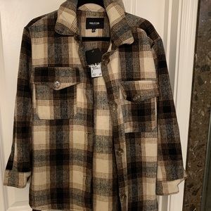 Multi brown color shacket